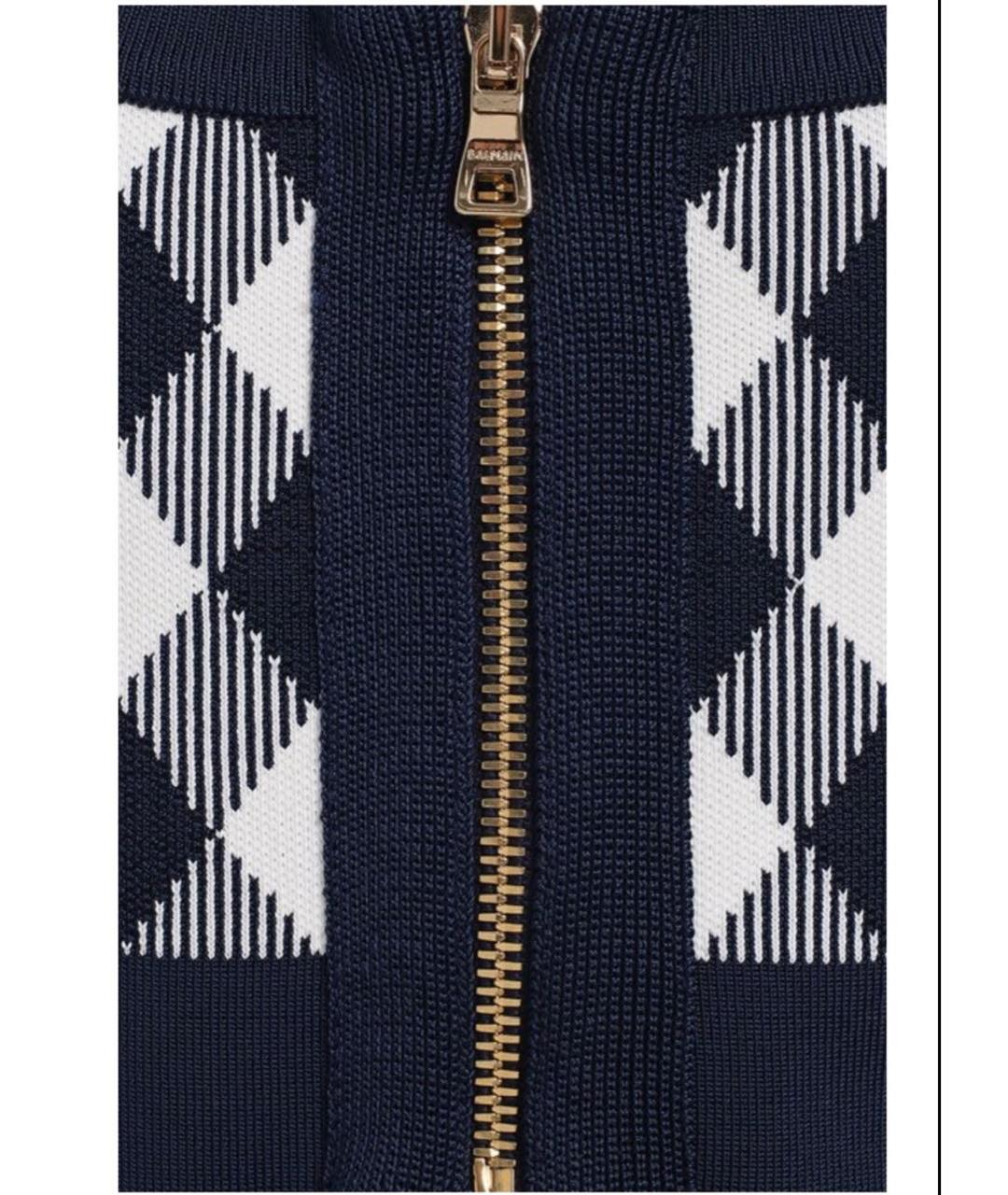 BALMAIN Темно-синяя вискозная жилетка, фото 4