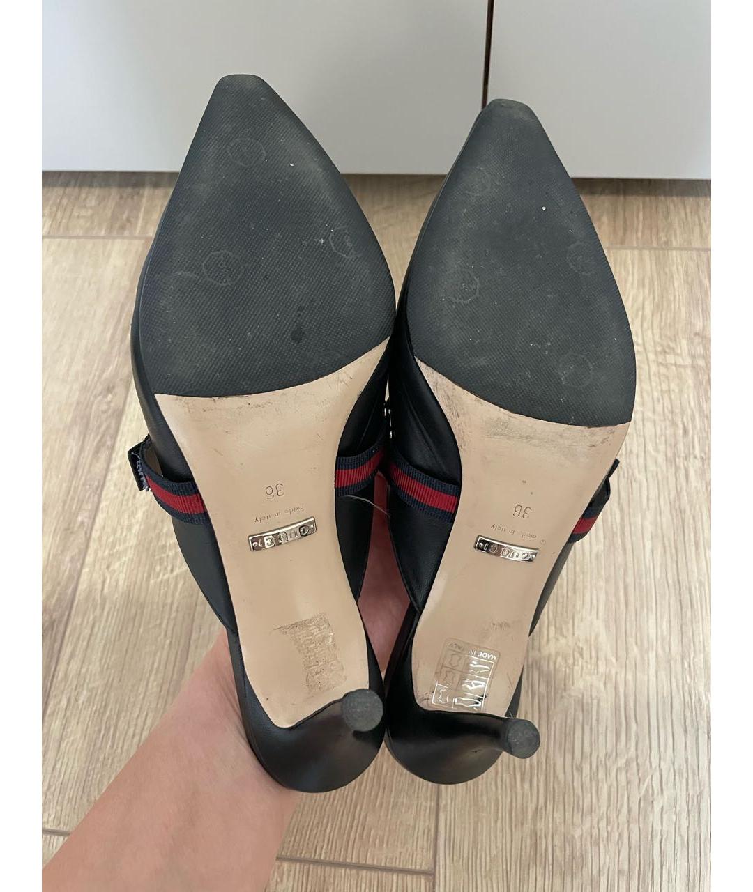 GUCCI Черные кожаные мюли, фото 5