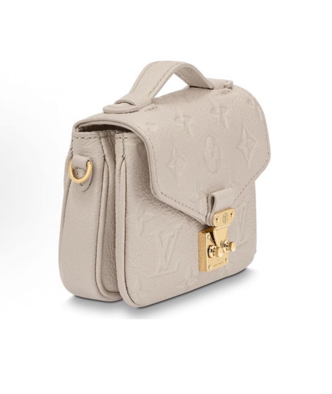 LOUIS VUITTON Бежевая кожаная сумка через плечо, фото 2