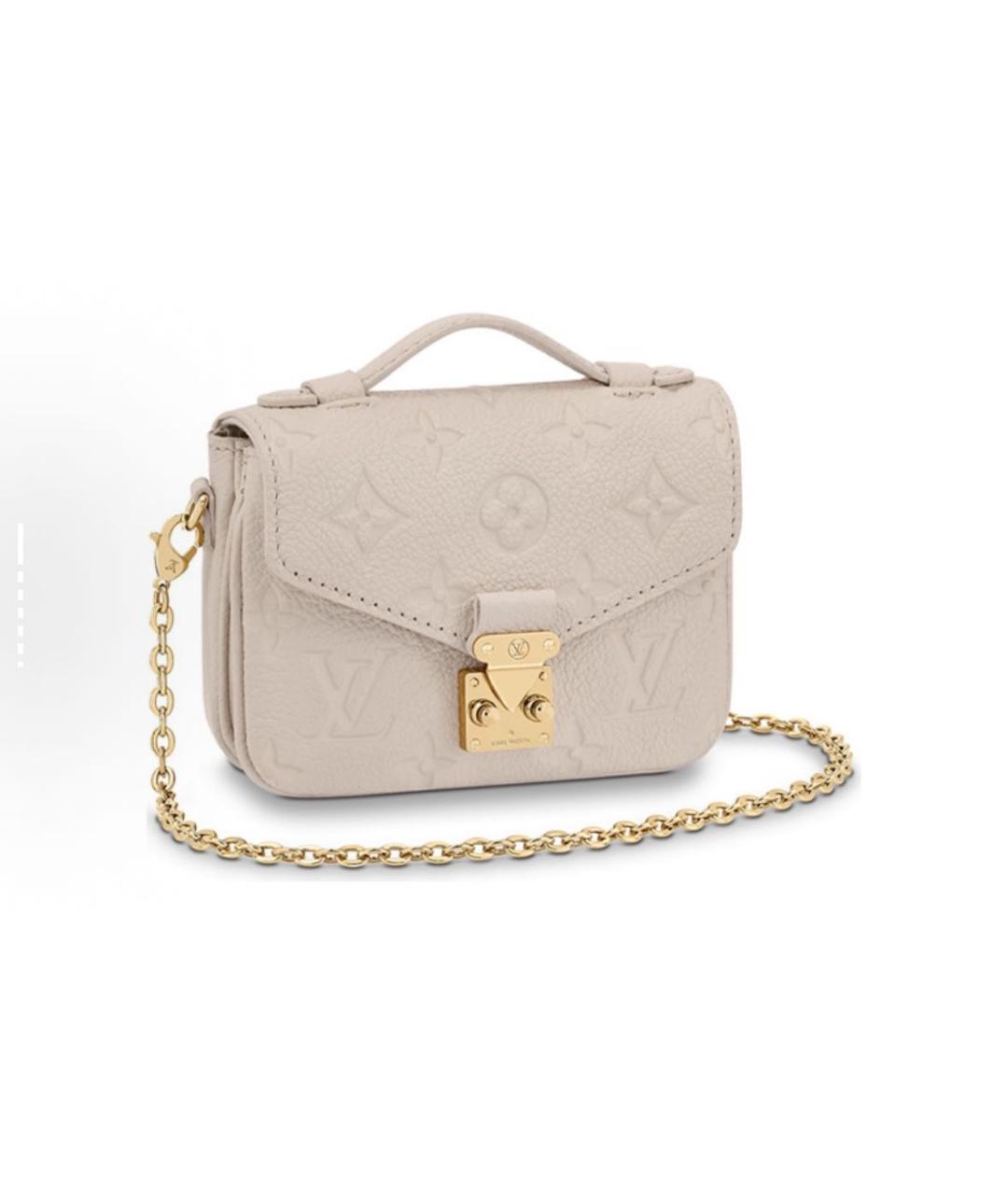 LOUIS VUITTON Бежевая кожаная сумка через плечо, фото 6