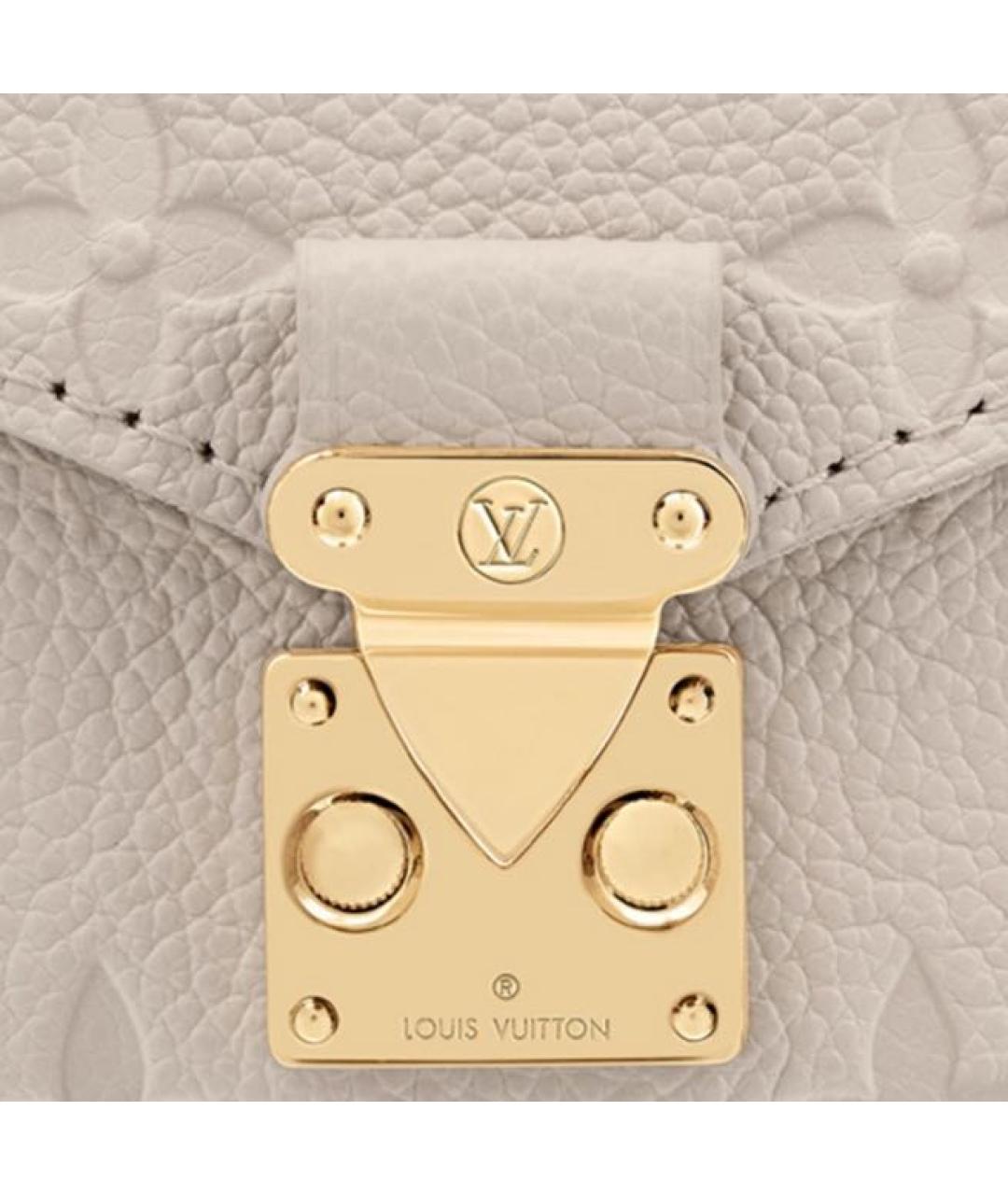 LOUIS VUITTON Бежевая кожаная сумка через плечо, фото 5