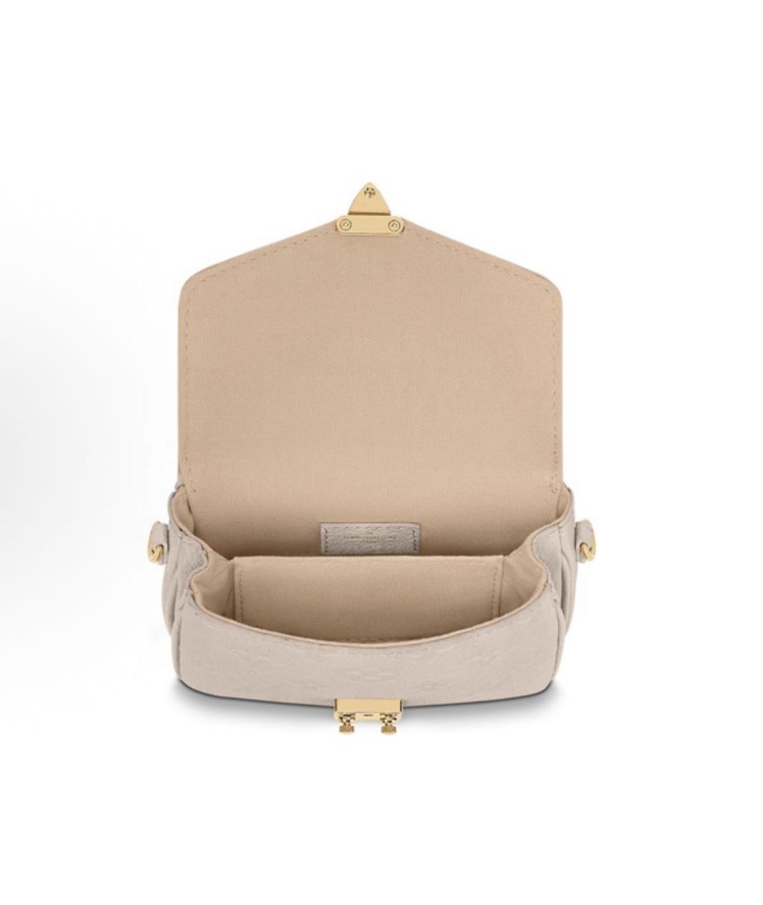 LOUIS VUITTON Бежевая кожаная сумка через плечо, фото 3