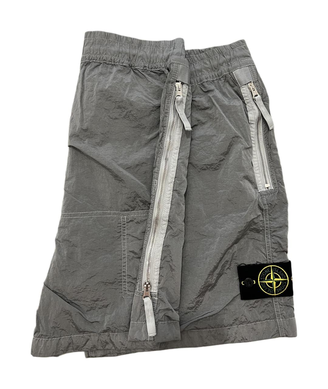 STONE ISLAND Серебряные шорты, фото 3