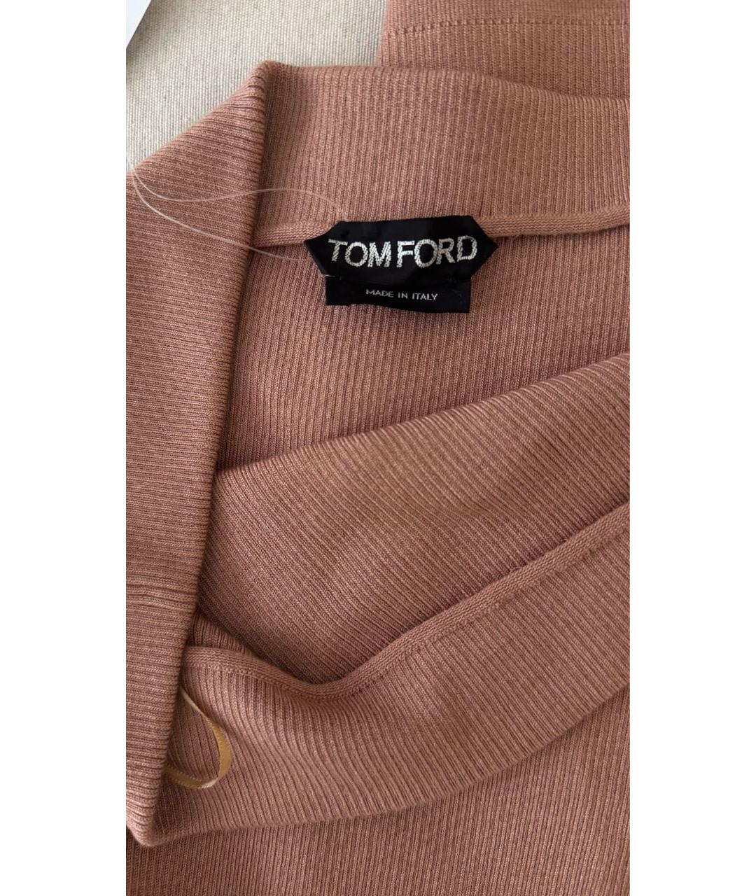 TOM FORD Бежевое кашемировое повседневное платье, фото 3