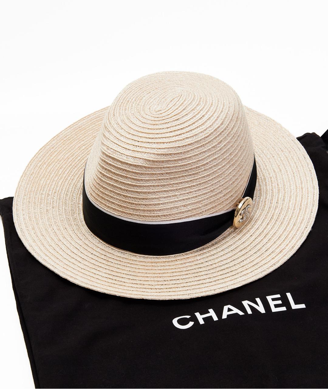 CHANEL Бежевая соломенная шляпа, фото 4