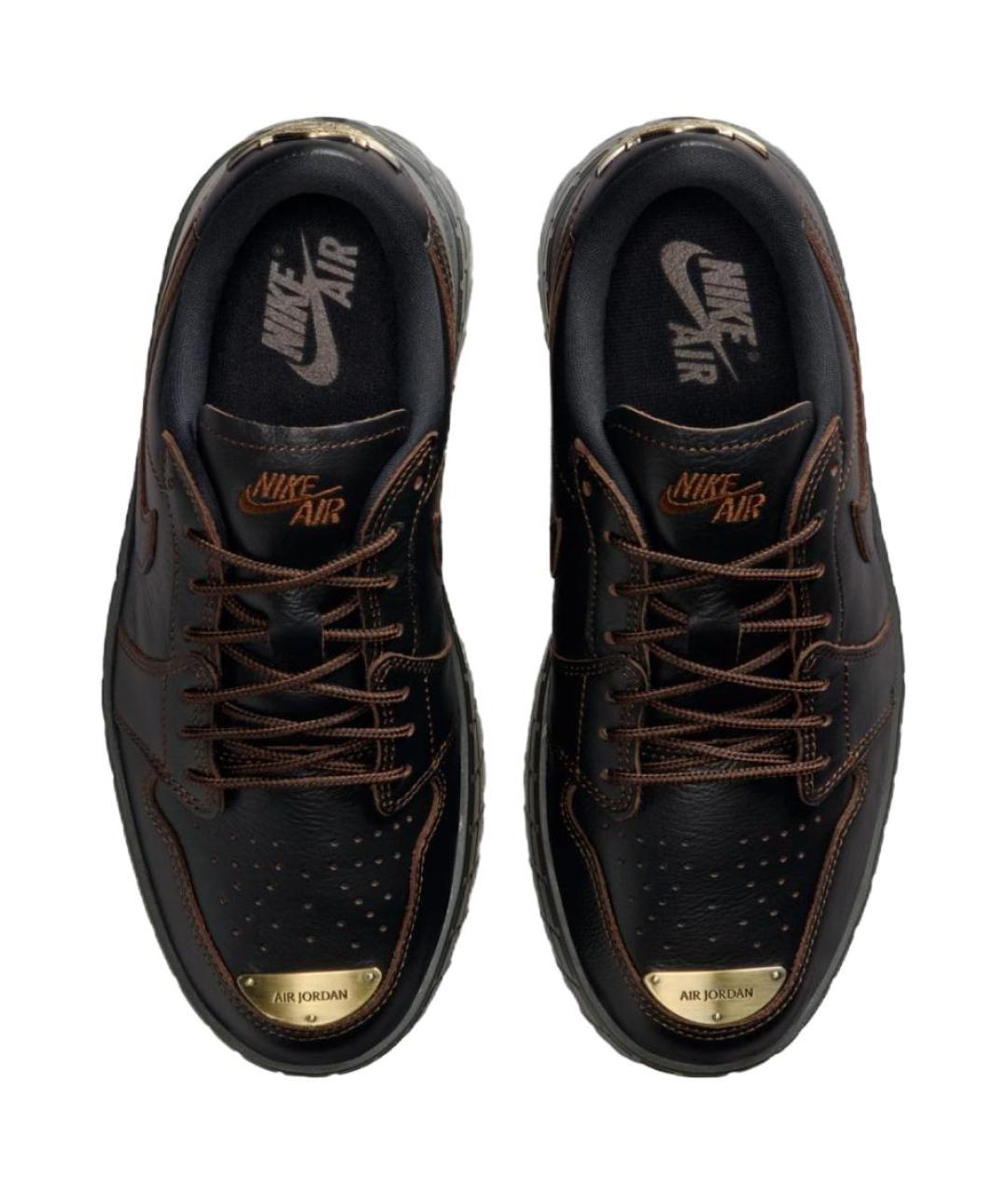 JORDAN Черные кожаные кроссовки, фото 4