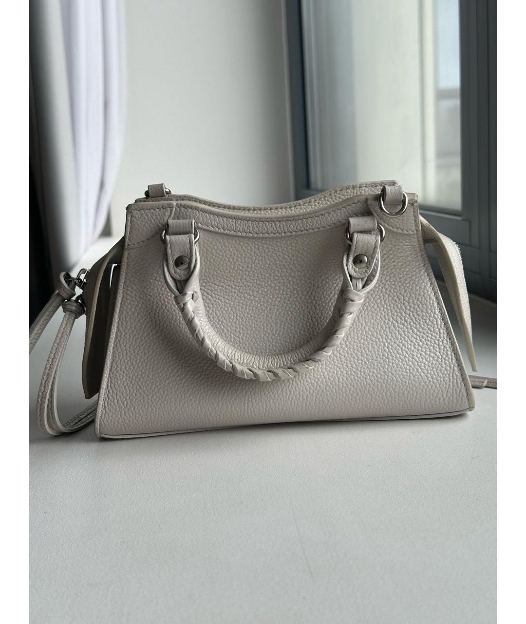 BALENCIAGA Серая кожаная сумка через плечо, фото 3