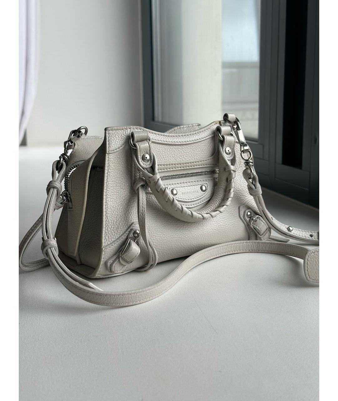 BALENCIAGA Серая кожаная сумка через плечо, фото 2