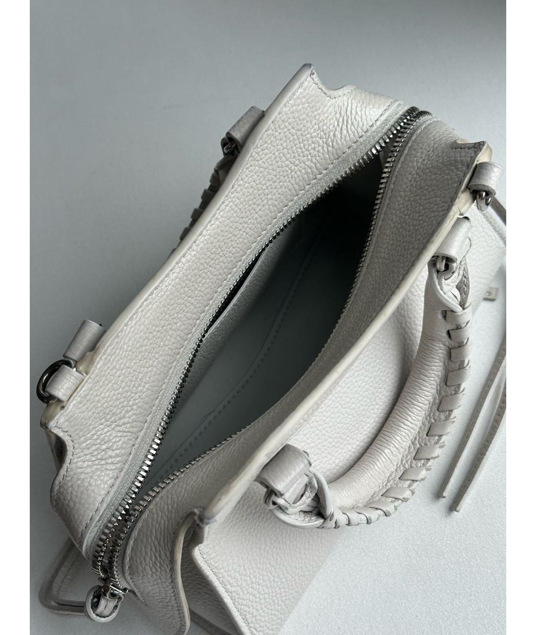 BALENCIAGA Серая кожаная сумка через плечо, фото 4