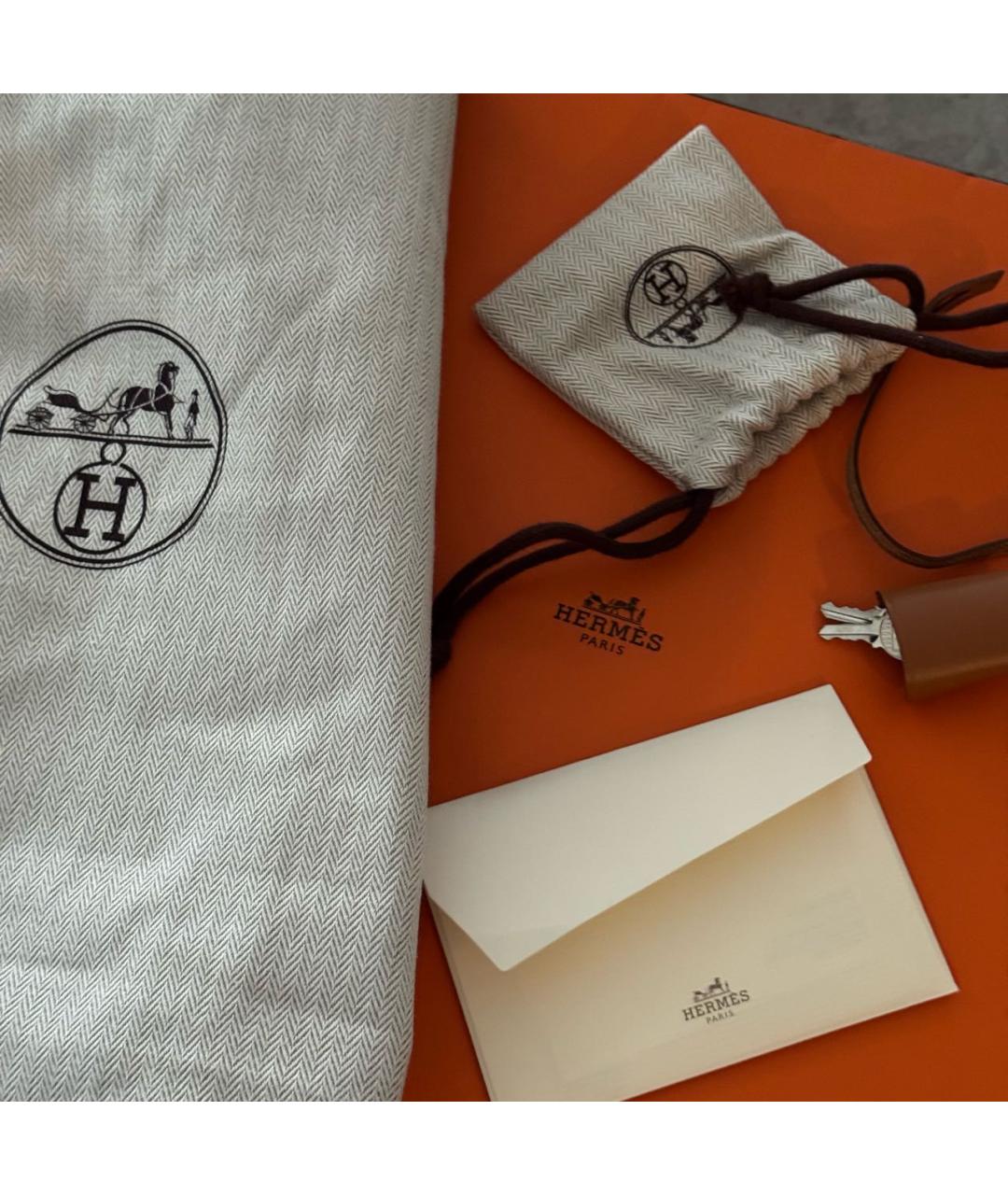 HERMES Красная тканевая сумка с короткими ручками, фото 7