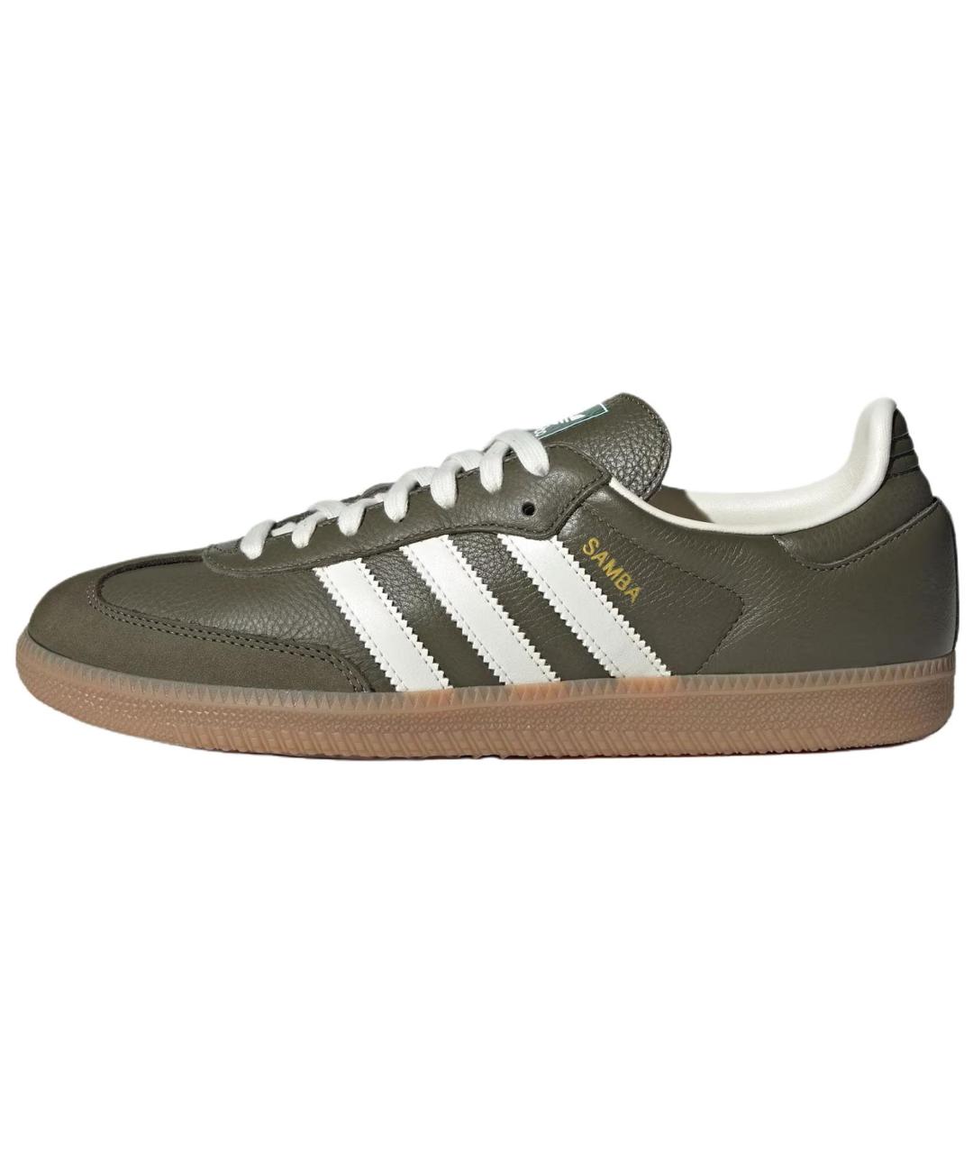 ADIDAS Зеленые кожаные кеды, фото 2