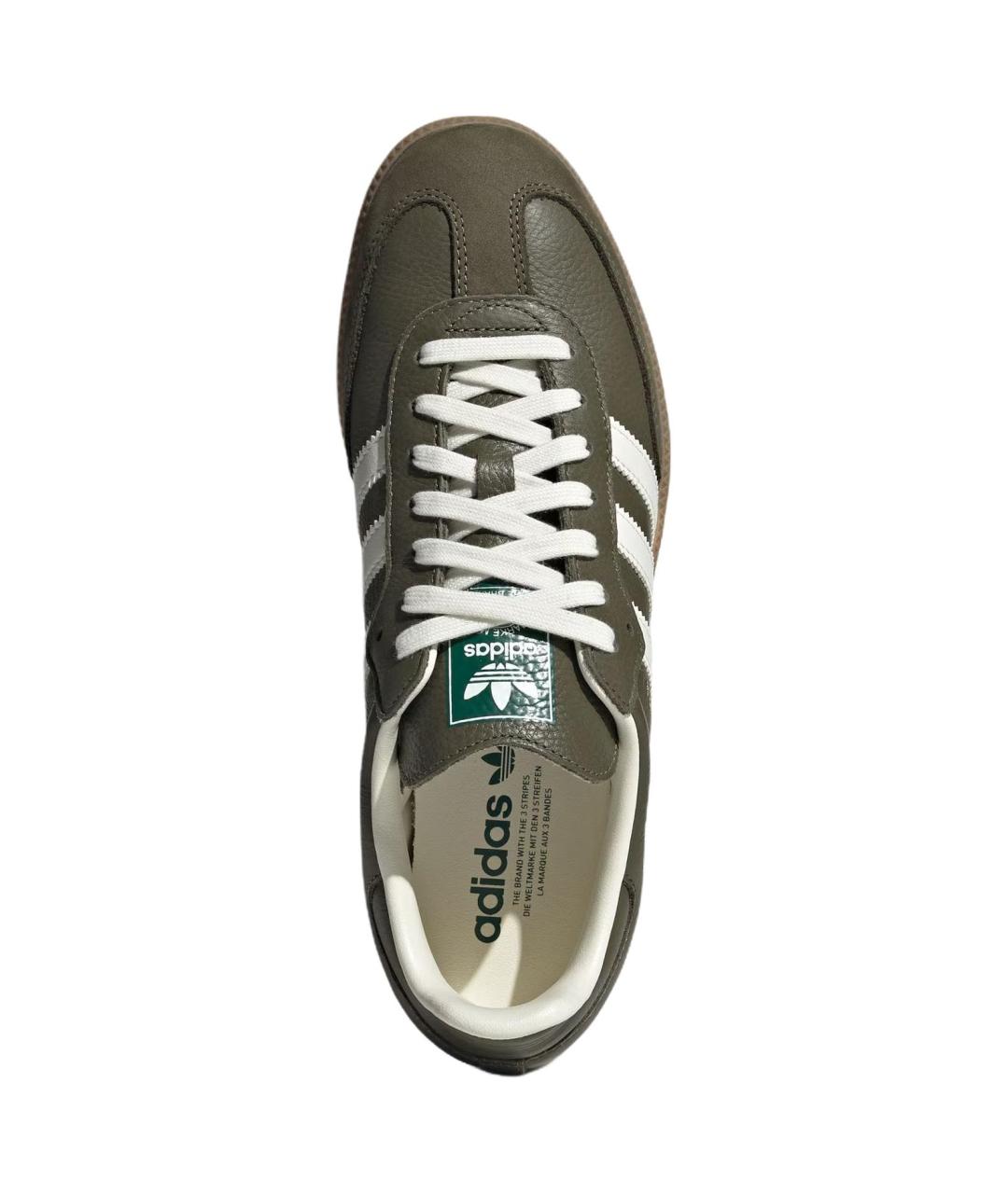 ADIDAS Зеленые кожаные кеды, фото 3