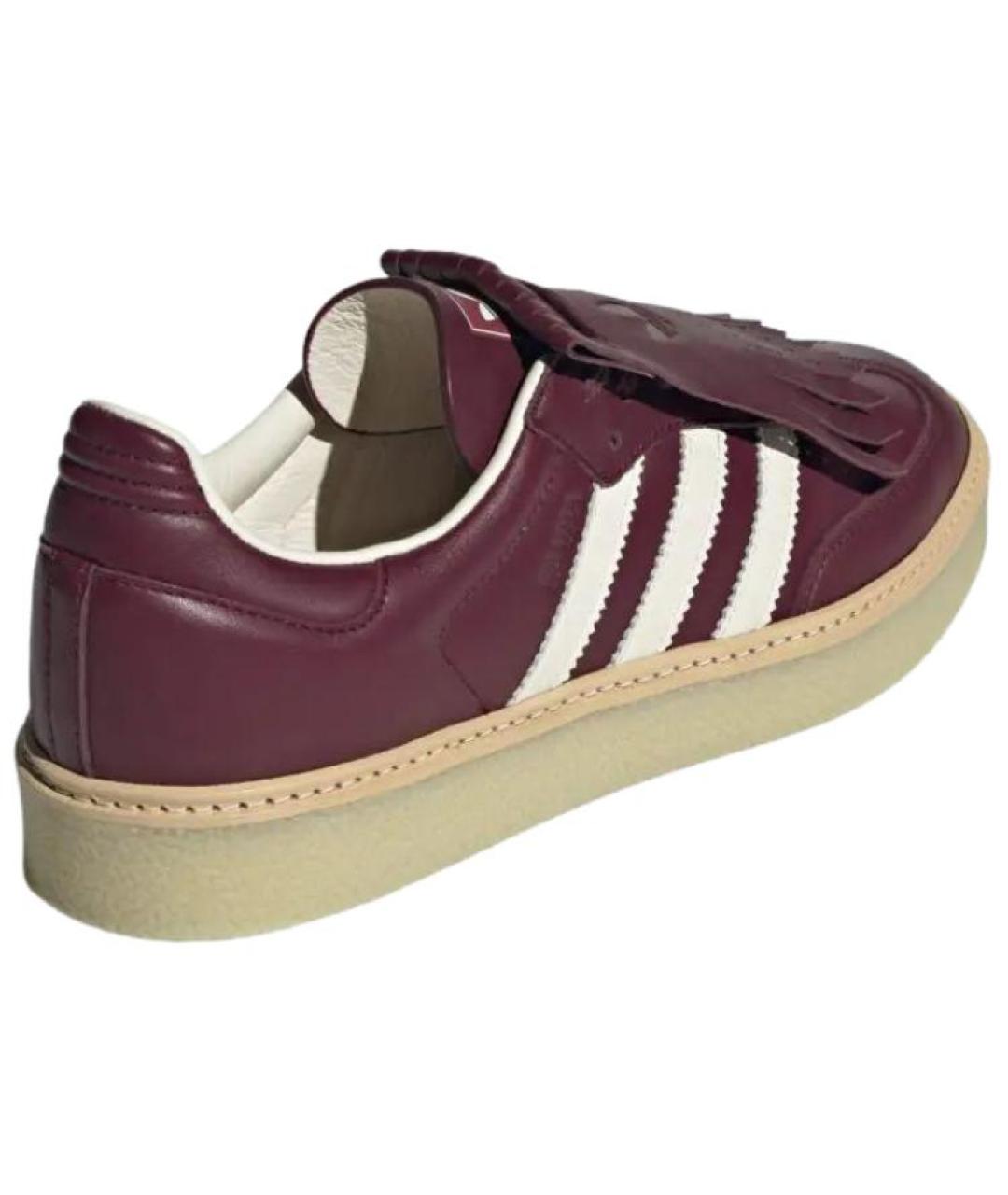 ADIDAS Бордовые кожаные кеды, фото 4