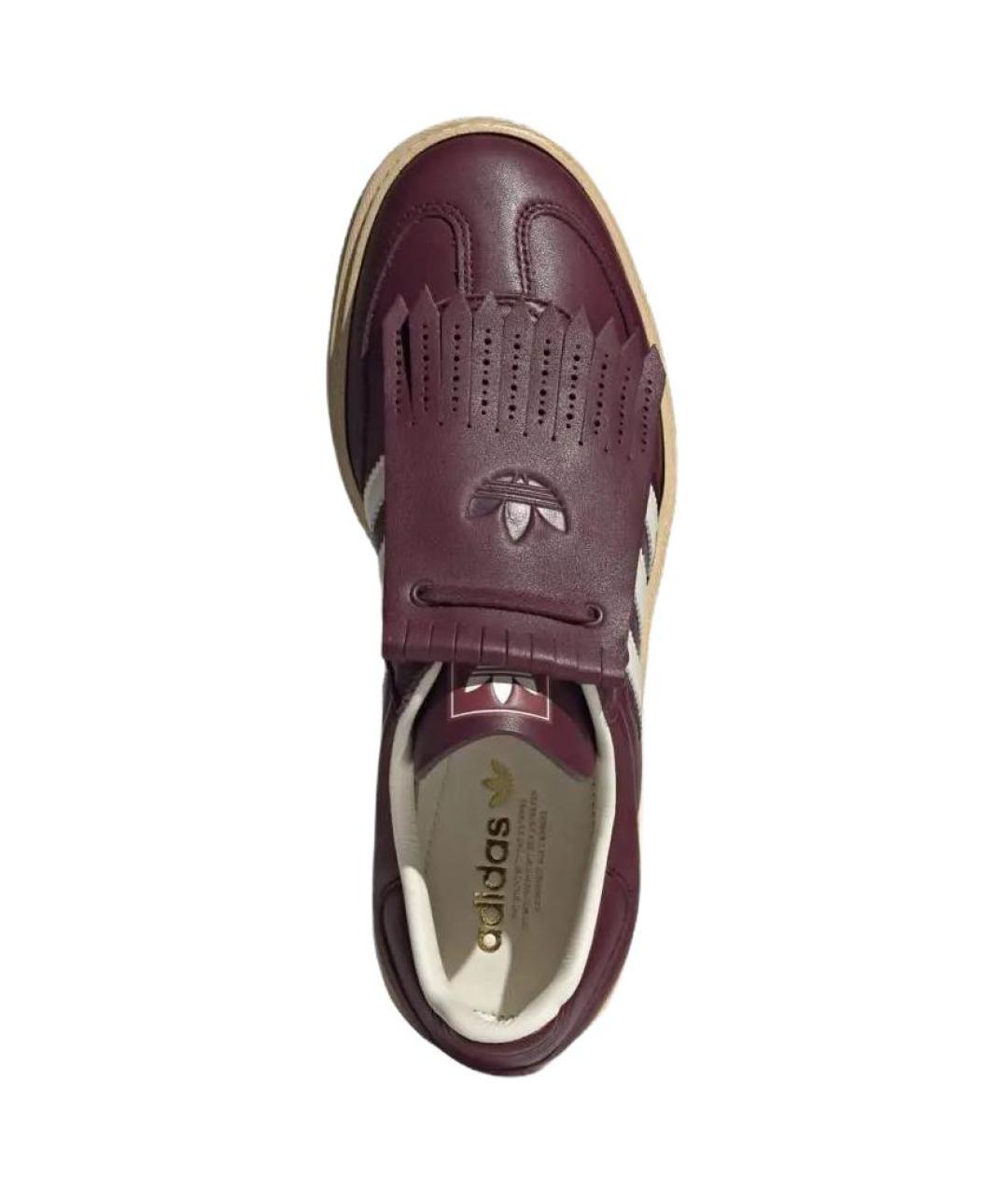 ADIDAS Бордовые кожаные кеды, фото 3