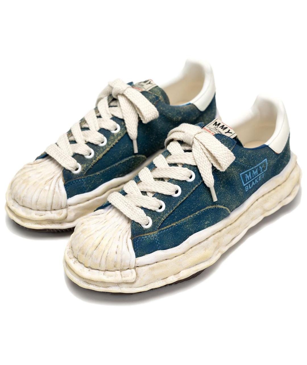 Mihara Yasuhiro Синие кожаные кеды, фото 2