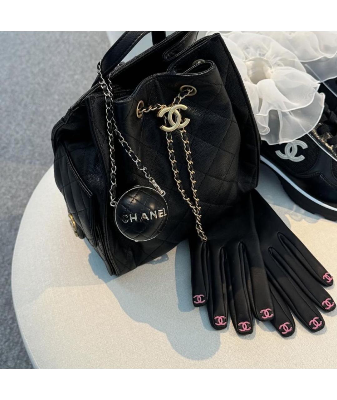 CHANEL Черные кожаные перчатки, фото 2