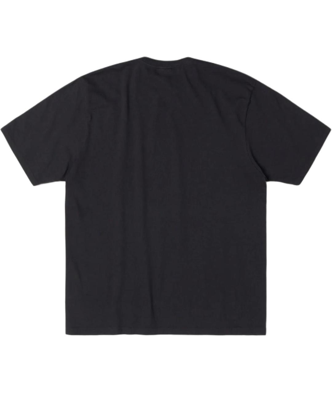 STUSSY Черная хлопковая футболка, фото 2