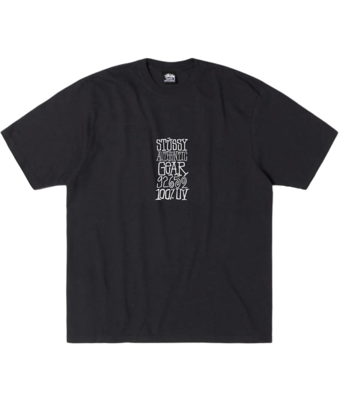 STUSSY Черная хлопковая футболка, фото 1