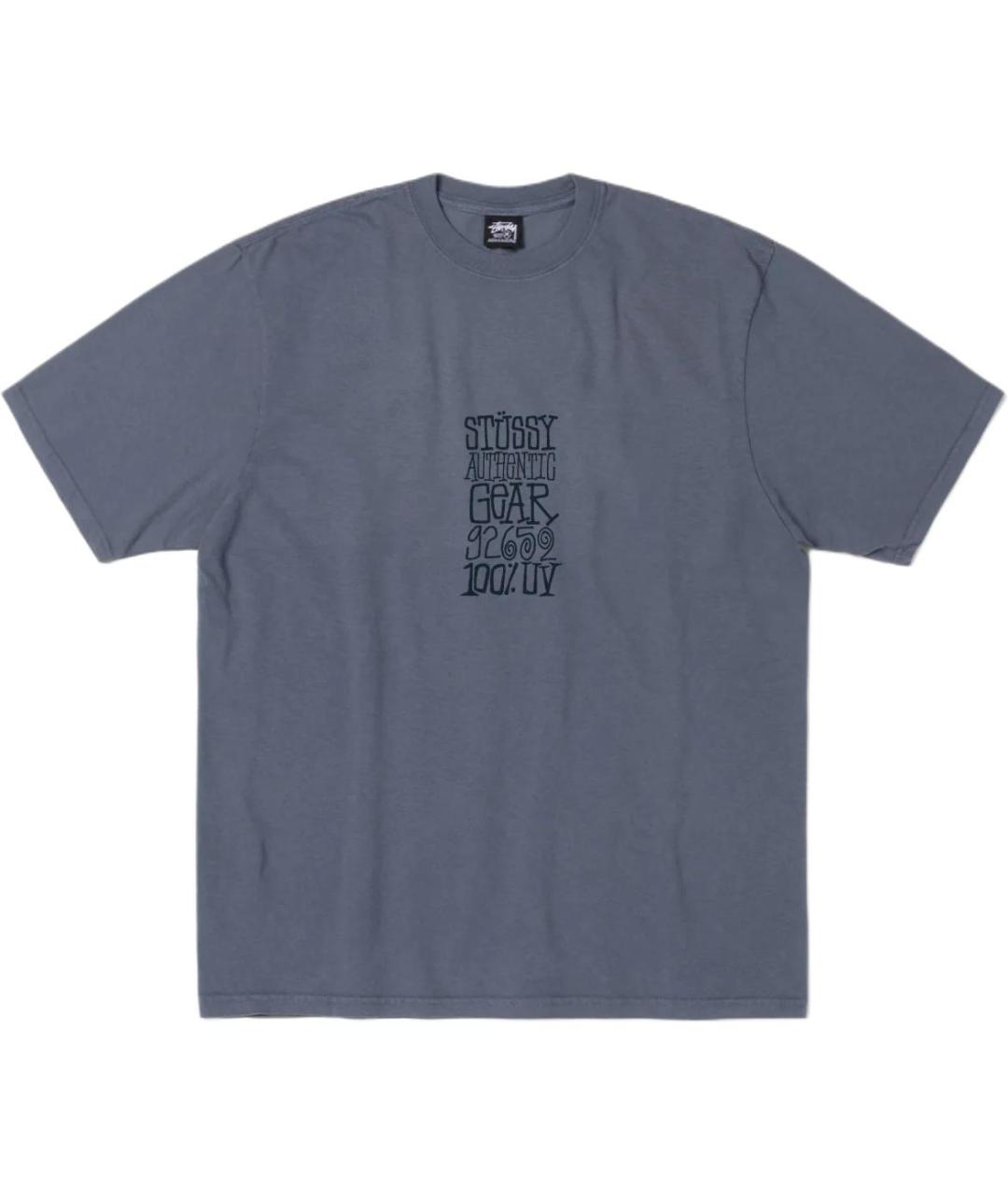 STUSSY Темно-синяя хлопковая футболка, фото 1