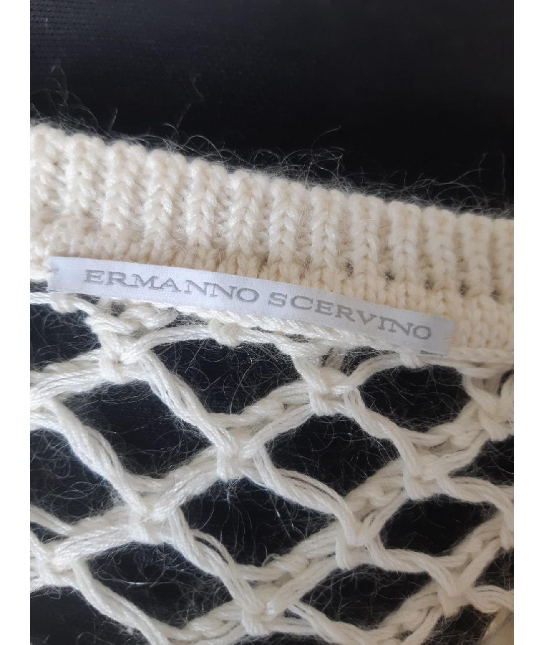ERMANNO SCERVINO Белый шерстяной джемпер / свитер, фото 3