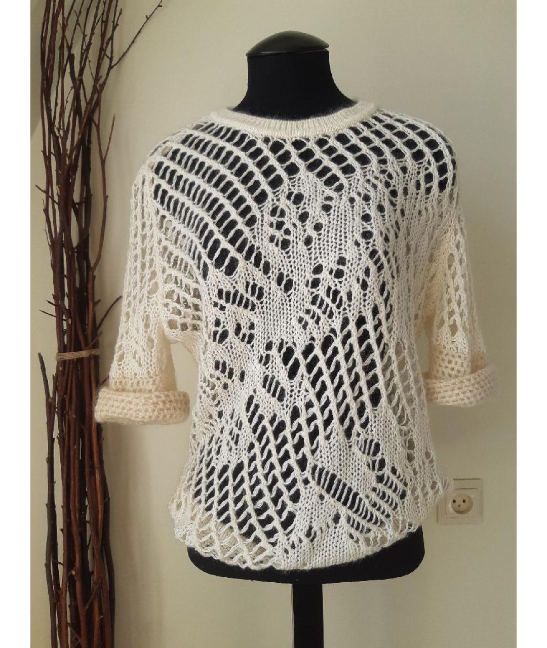 ERMANNO SCERVINO Белый шерстяной джемпер / свитер, фото 7