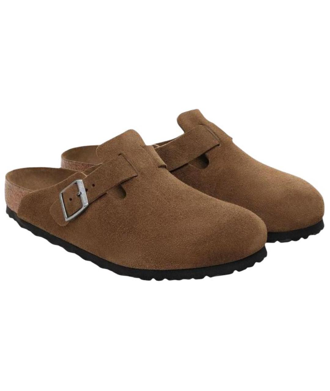 BIRKENSTOCK Коричневые нубуковые мюли, фото 3