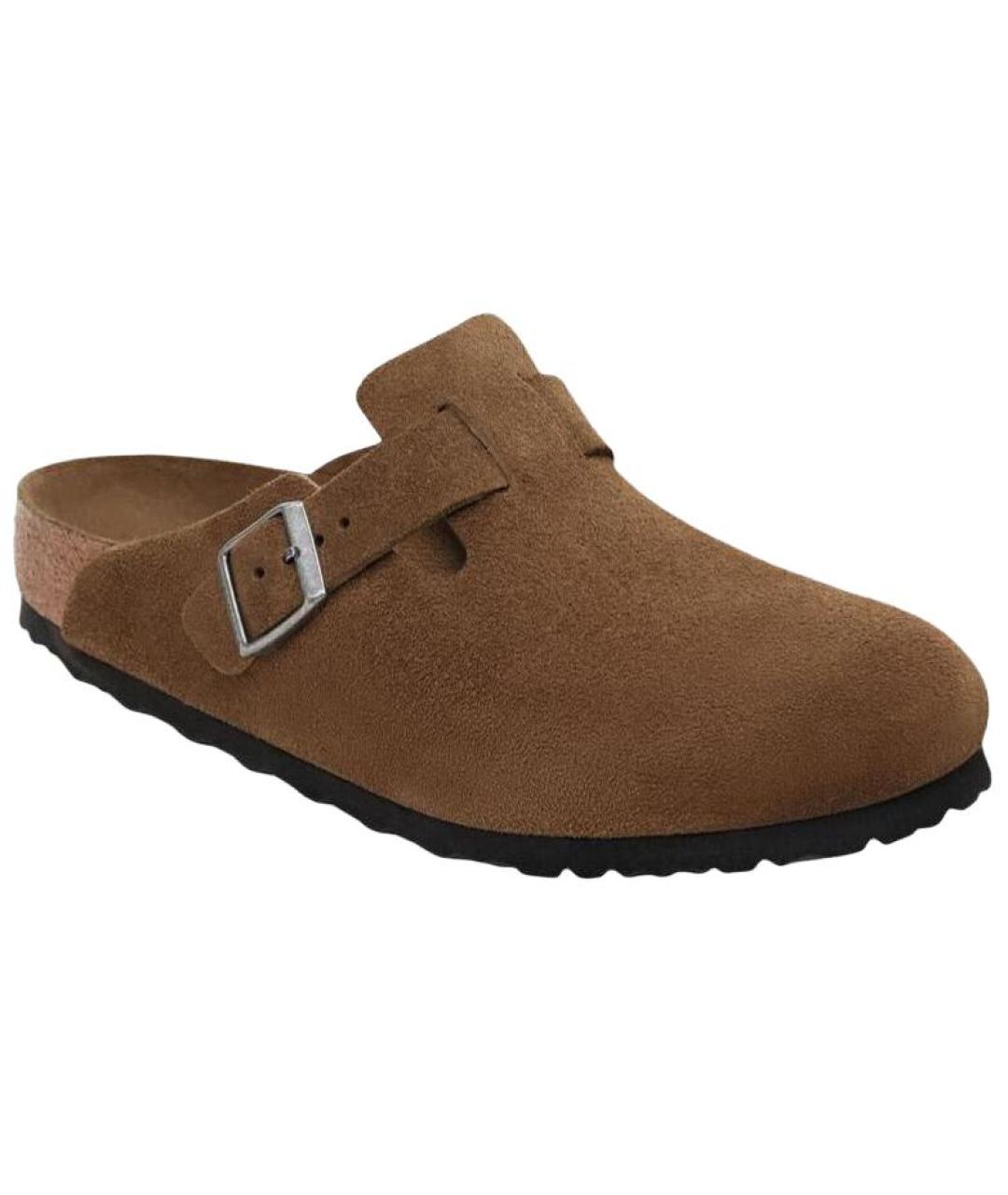 BIRKENSTOCK Коричневые нубуковые мюли, фото 2