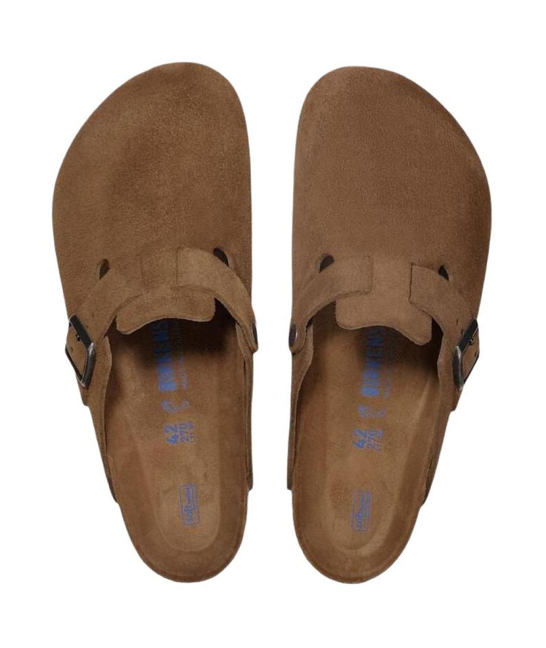 BIRKENSTOCK Коричневые нубуковые мюли, фото 4