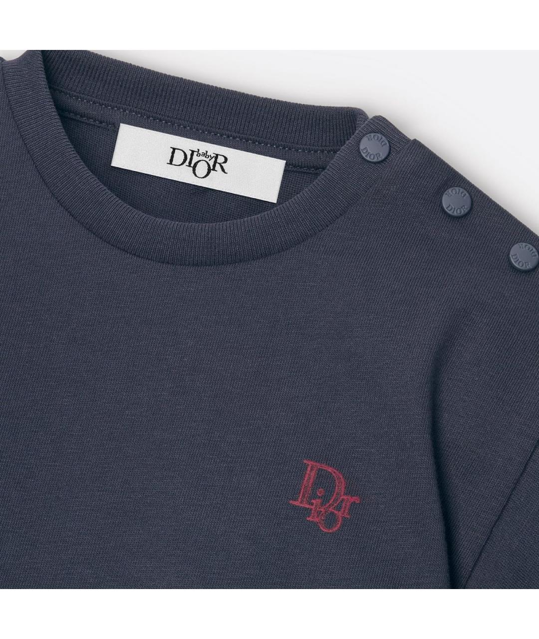 CHRISTIAN DIOR Темно-синяя хлопковая детская футболка, фото 2