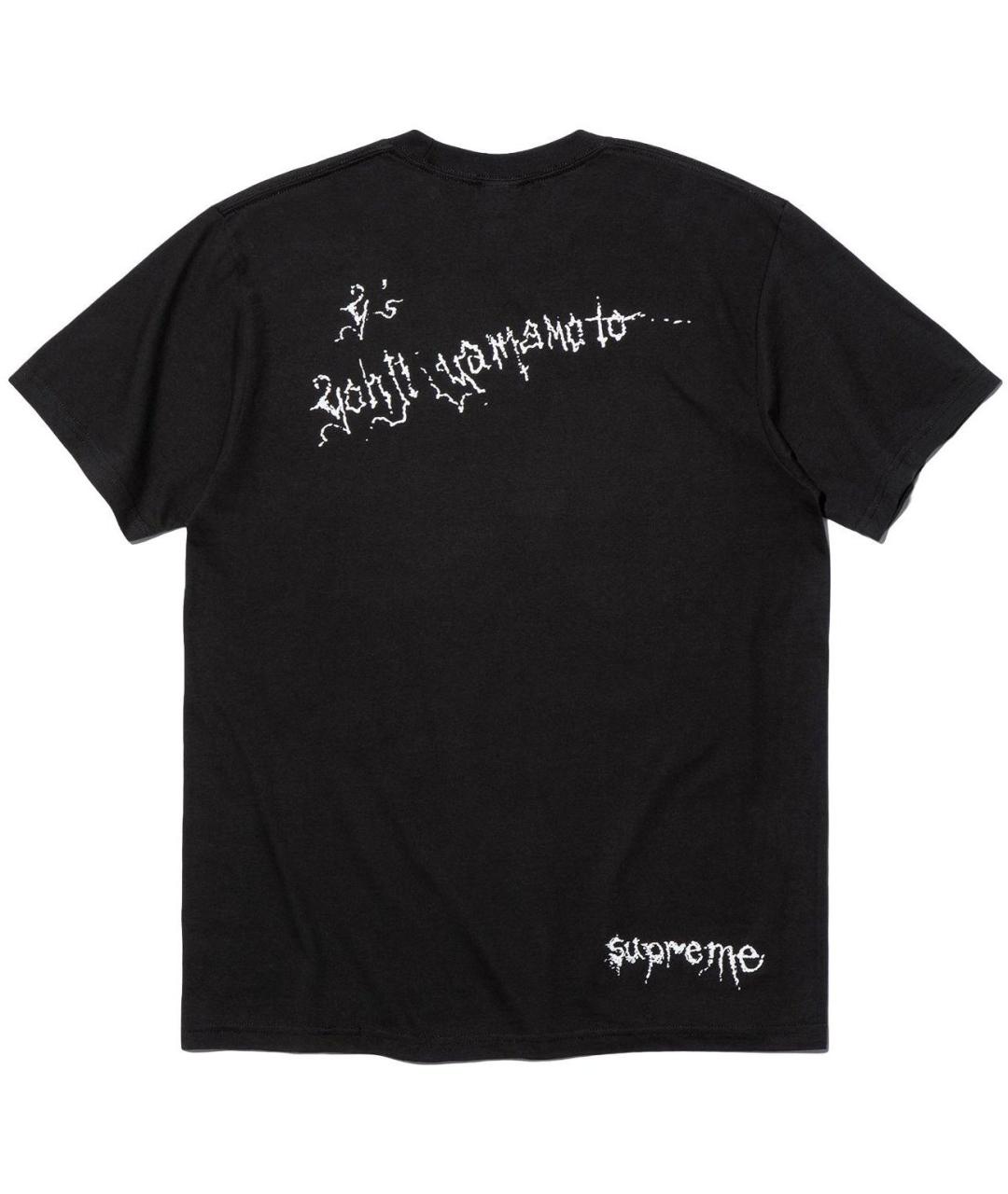 SUPREME Черная хлопковая футболка, фото 2