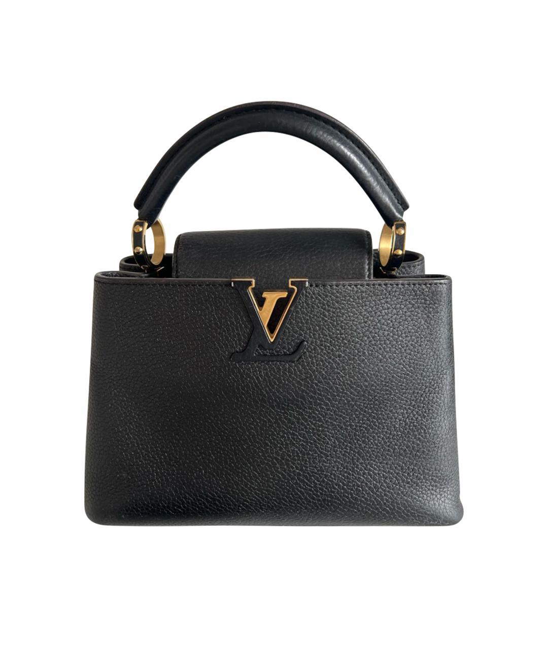 LOUIS VUITTON Черная кожаная сумка тоут, фото 1
