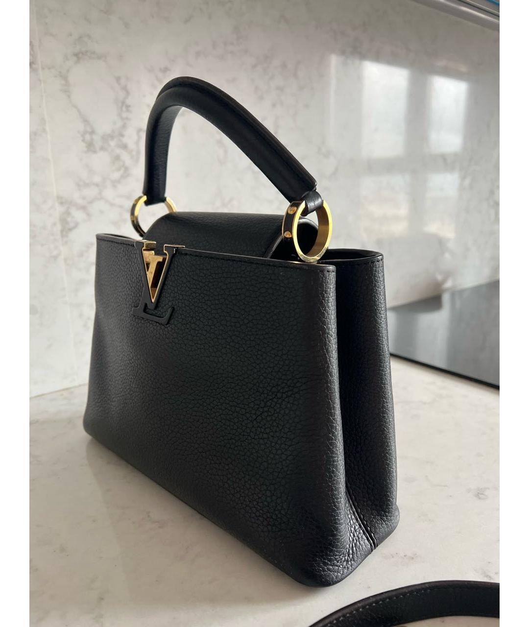LOUIS VUITTON Черная кожаная сумка тоут, фото 2