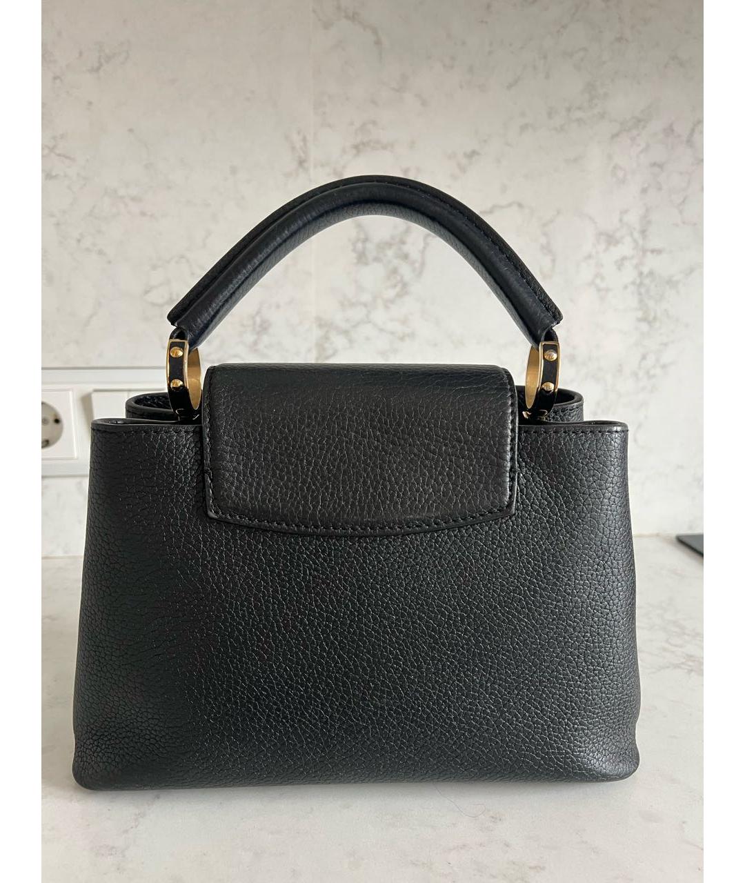 LOUIS VUITTON Черная кожаная сумка тоут, фото 3