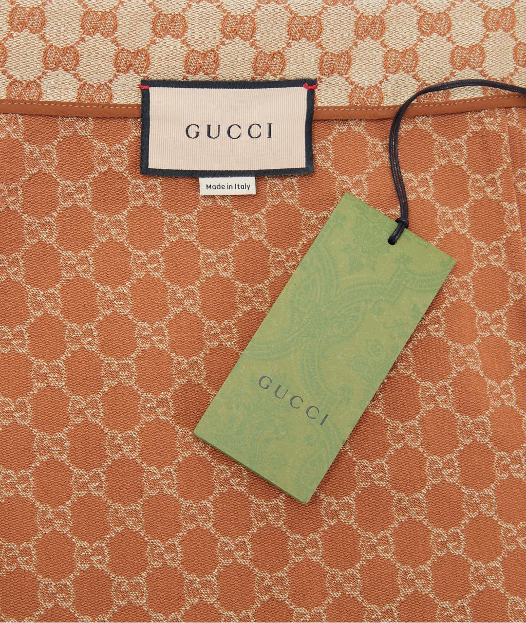 GUCCI Бежевая льняная юбка миди, фото 7
