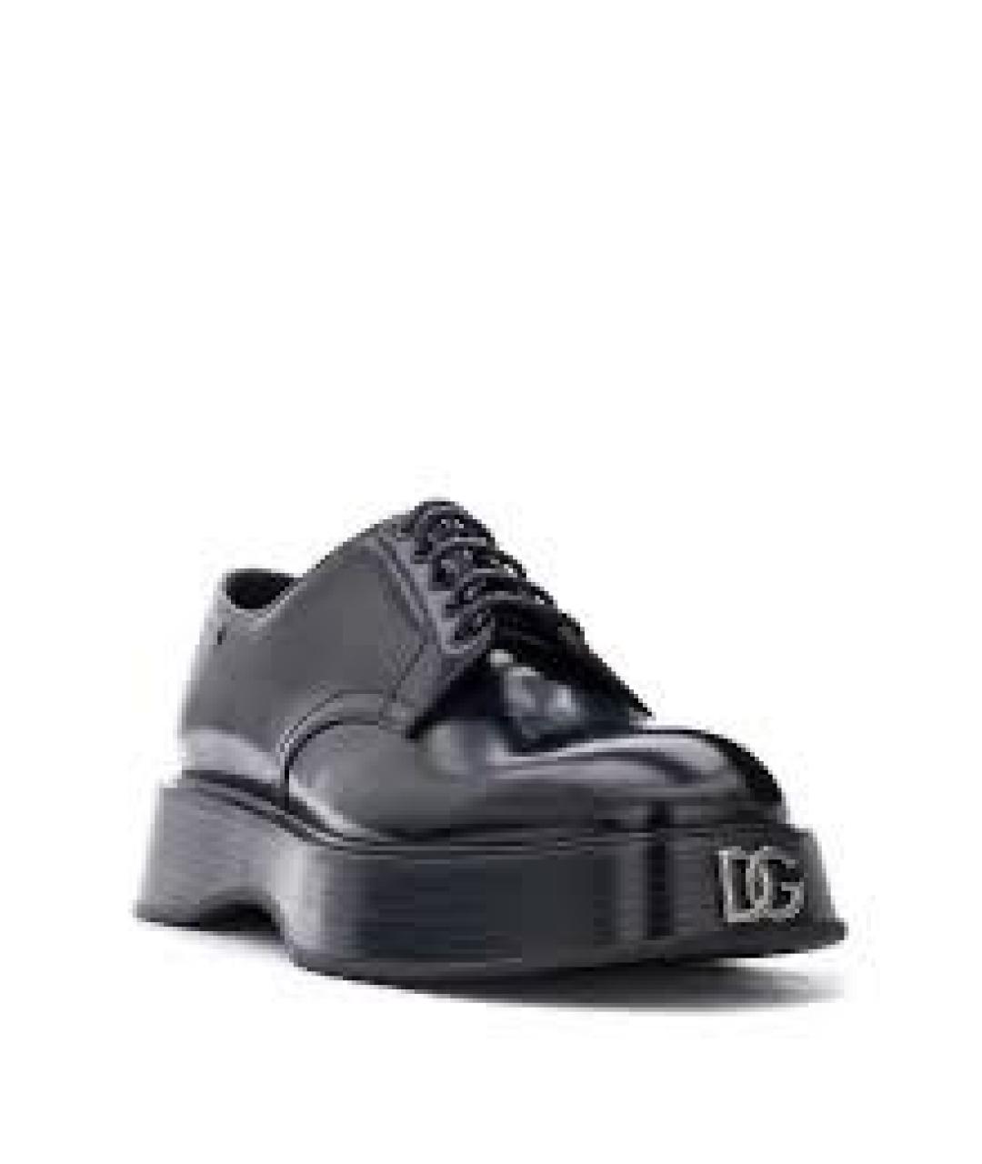 DOLCE&GABBANA Черные кожаные туфли, фото 4