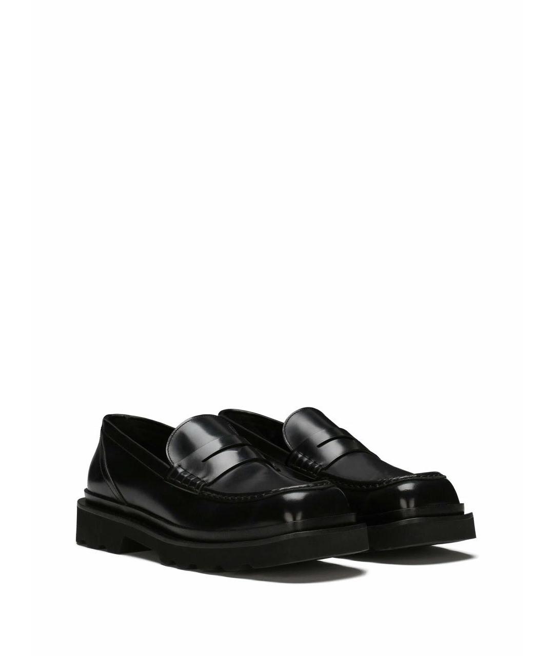DOLCE&GABBANA Черные кожаные туфли, фото 2