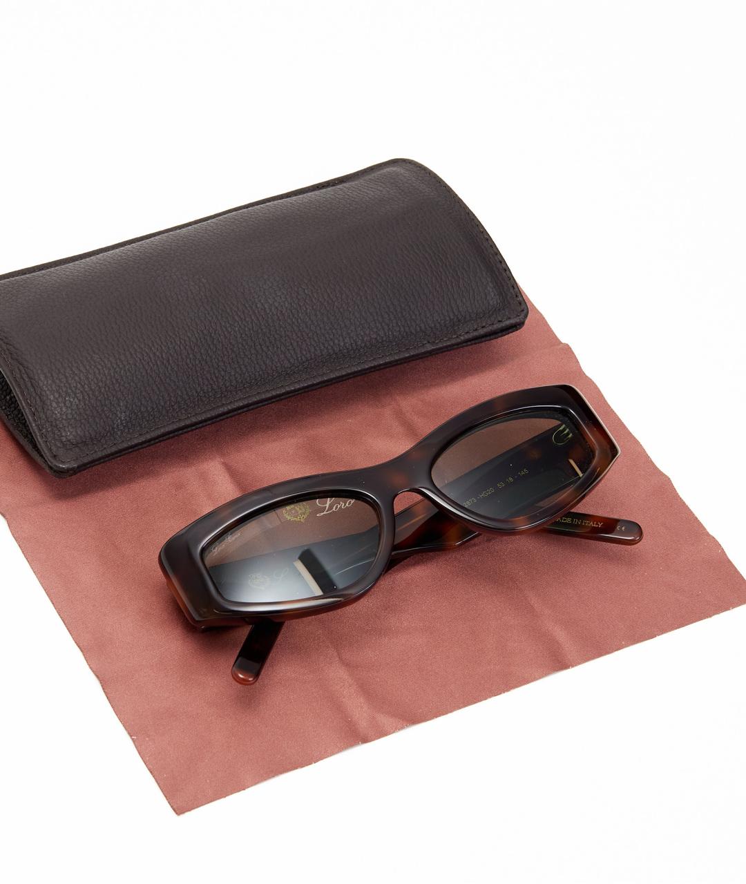 LORO PIANA Коричневые пластиковые солнцезащитные очки, фото 5