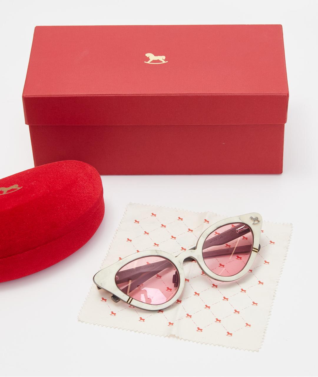 ULYANA SERGEENKO Бежевые деревянные солнцезащитные очки, фото 6