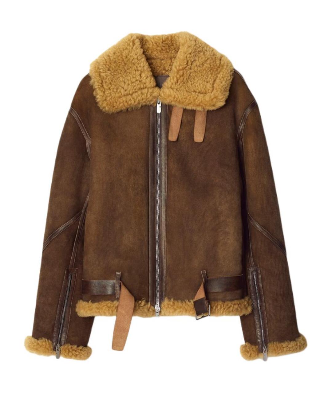 BURBERRY Коричневая кожаная дубленка/шуба, фото 1