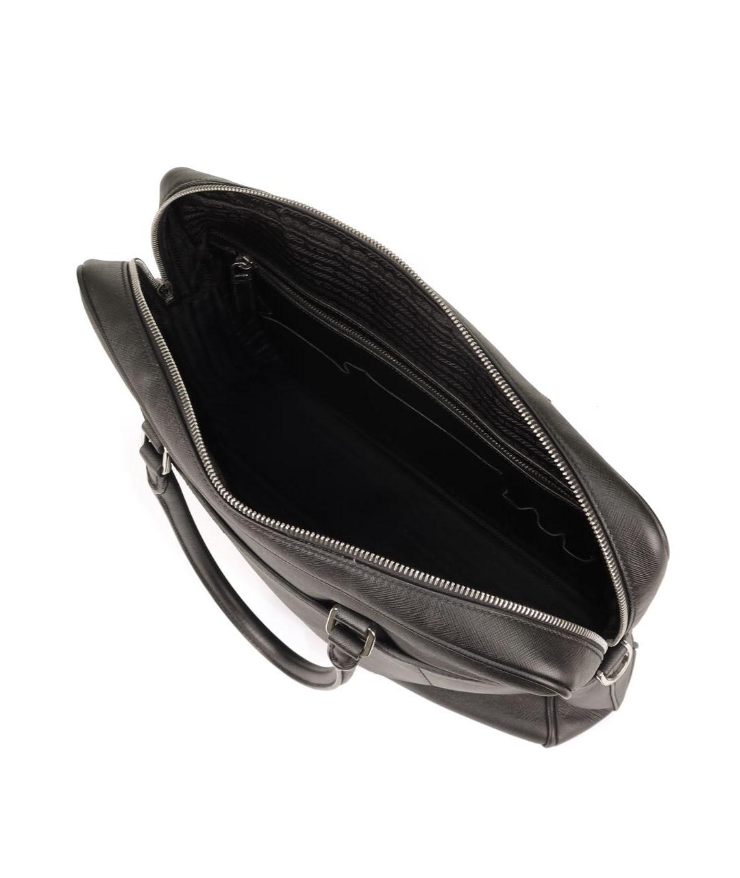 PRADA Черный кожаный портфель, фото 4