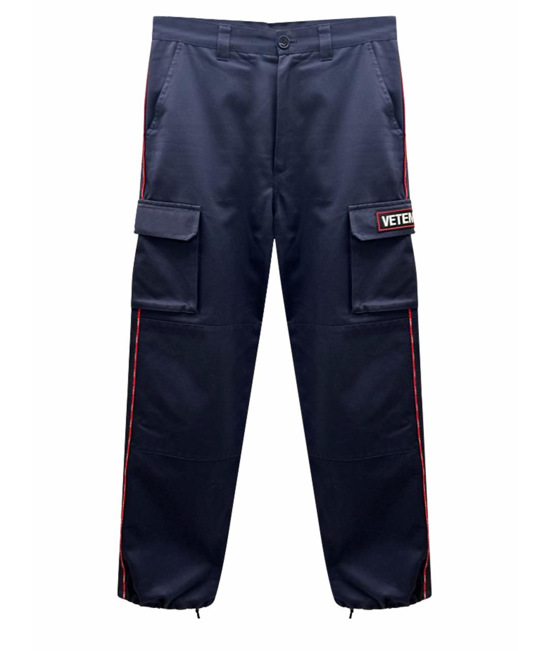 VETEMENTS Синие хлопковые прямые брюки, фото 1