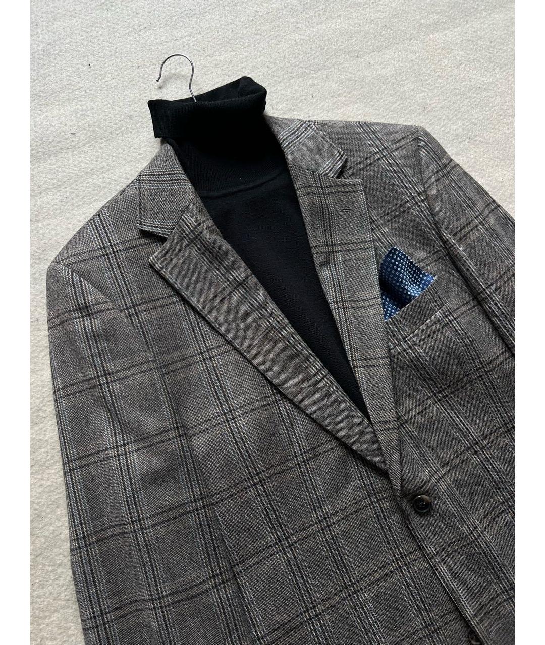 HUGO BOSS Серый шерстяной пиджак, фото 6