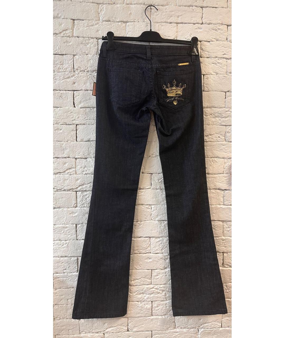 JUICY COUTURE Темно-синие хлопко-эластановые джинсы клеш, фото 2