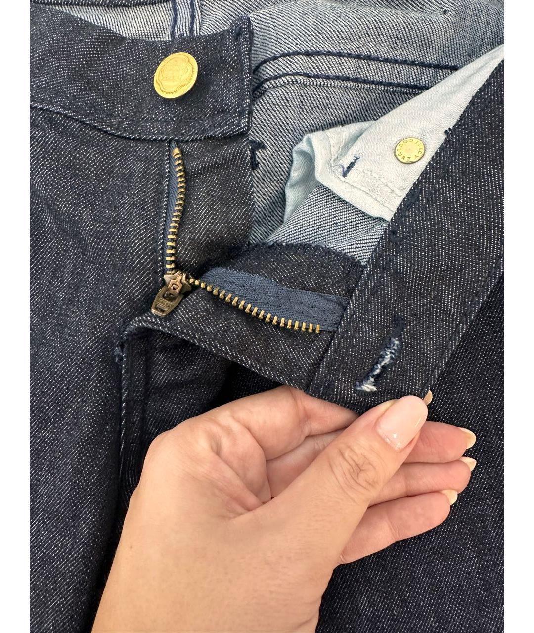 JUICY COUTURE Темно-синие хлопко-эластановые джинсы клеш, фото 8