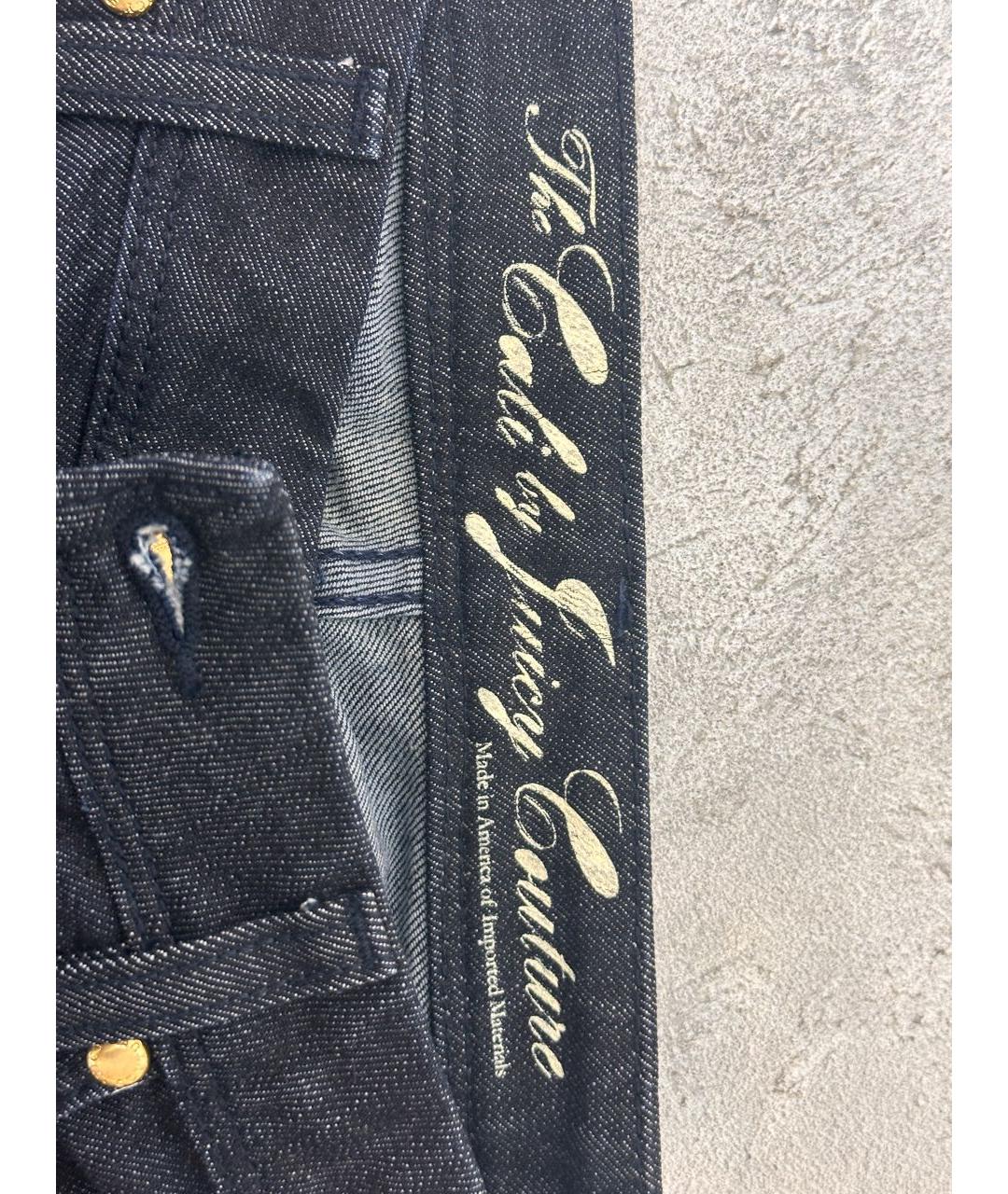 JUICY COUTURE Темно-синие хлопко-эластановые джинсы клеш, фото 7