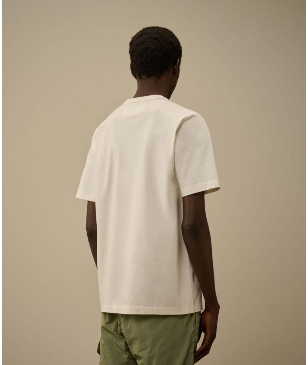 CP COMPANY Бежевая хлопковая футболка, фото 4