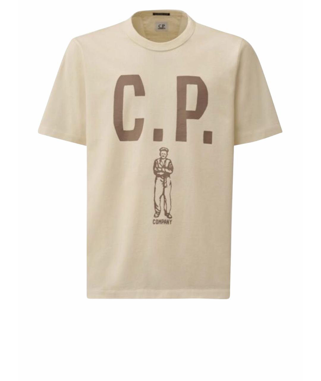CP COMPANY Бежевая хлопковая футболка, фото 1