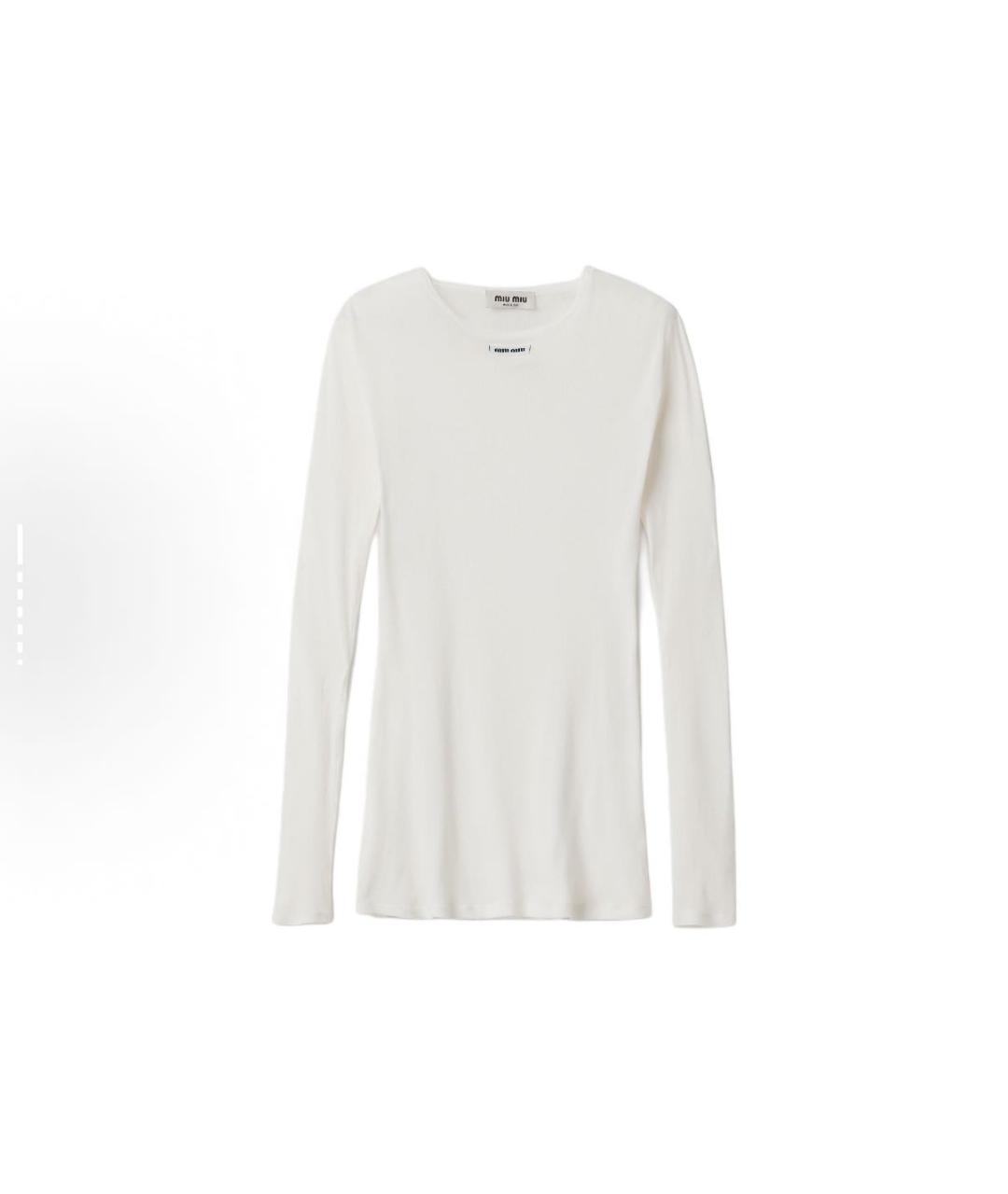 MIU MIU Белое хлопковое вечернее платье, фото 4