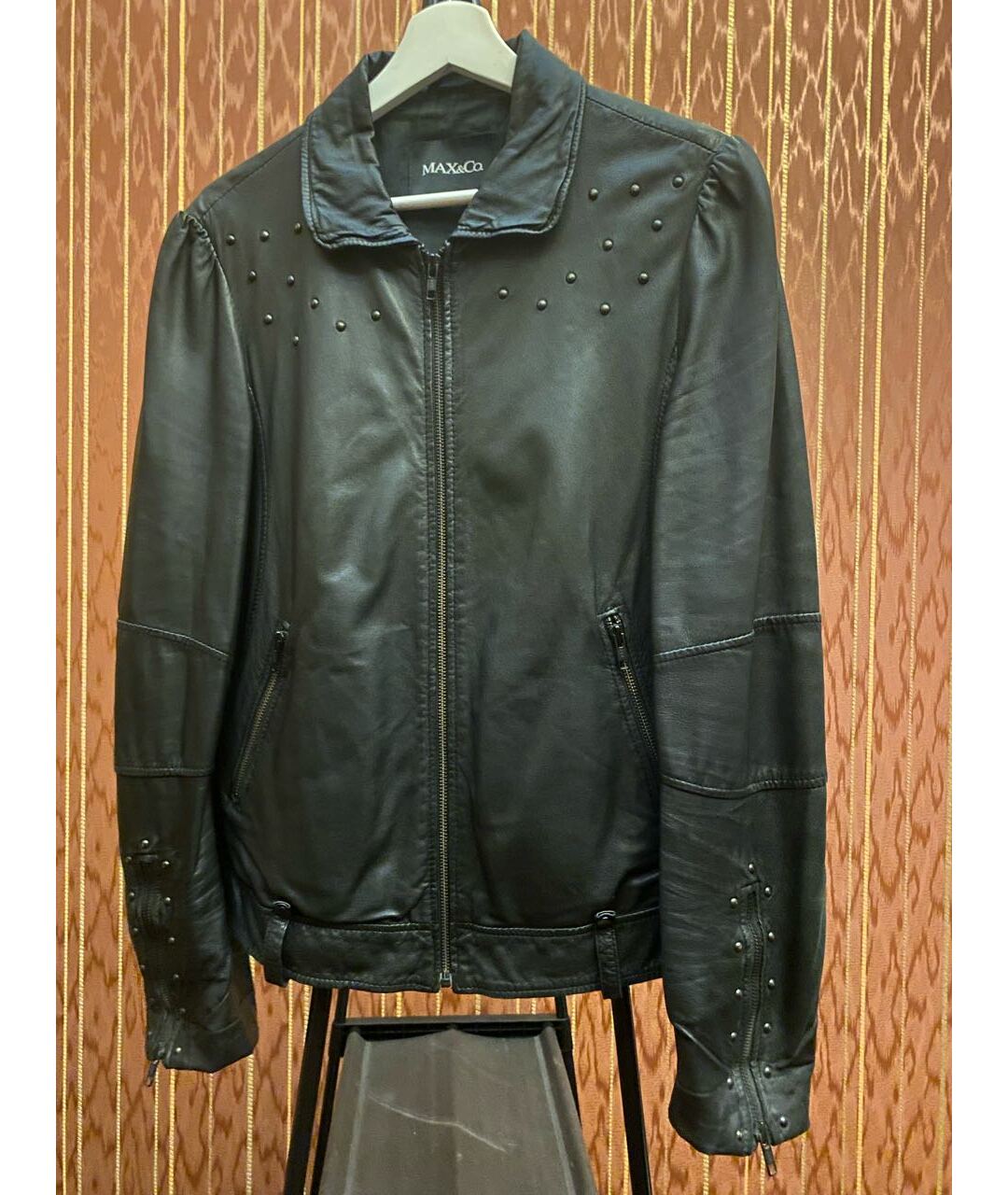 MAX&CO Черная кожаная куртка, фото 7