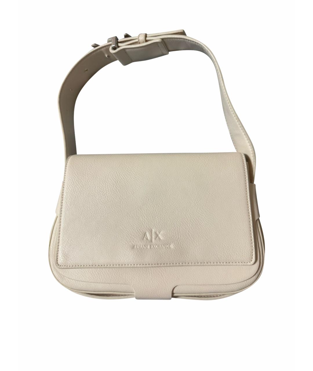 ARMANI EXCHANGE Бежевая сумка с короткими ручками из искусственной кожи, фото 1